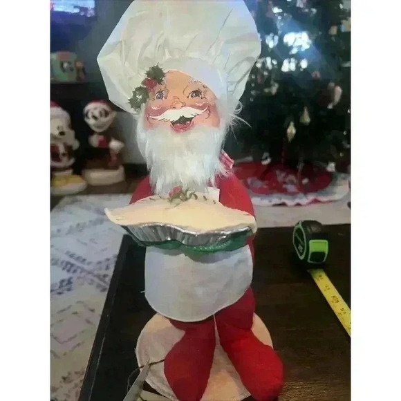 Annalee Mobillite Christmas Santa Claus Holding Pie 17”Vintage Rare 92 - Picture 1 of 8
